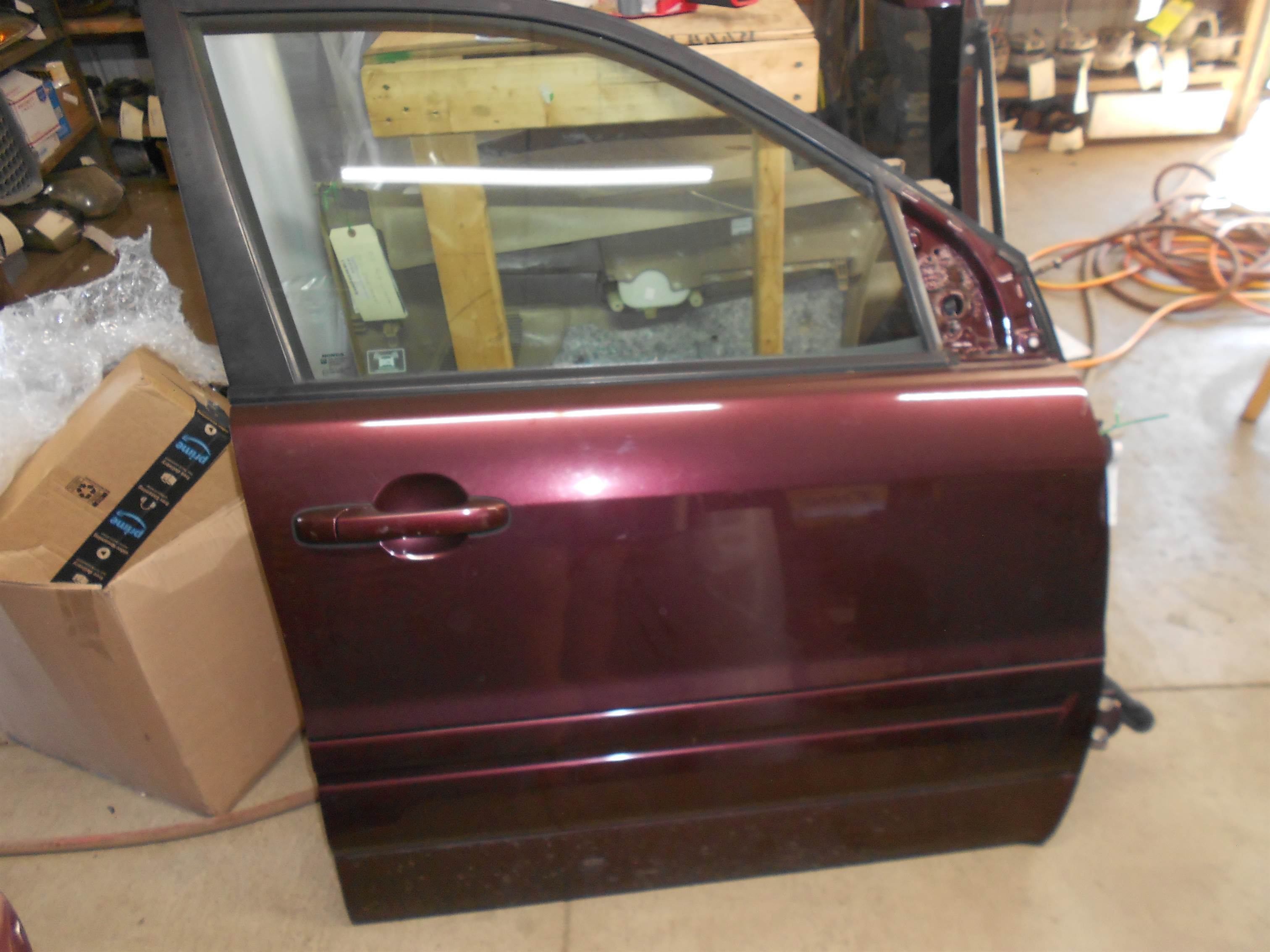 Used 03-08 HONDA PILOT PASSENGER RIGHT FRONT SIDE DOOR ASSY DARK CHERRY PAINT for sale small view front thumbnail