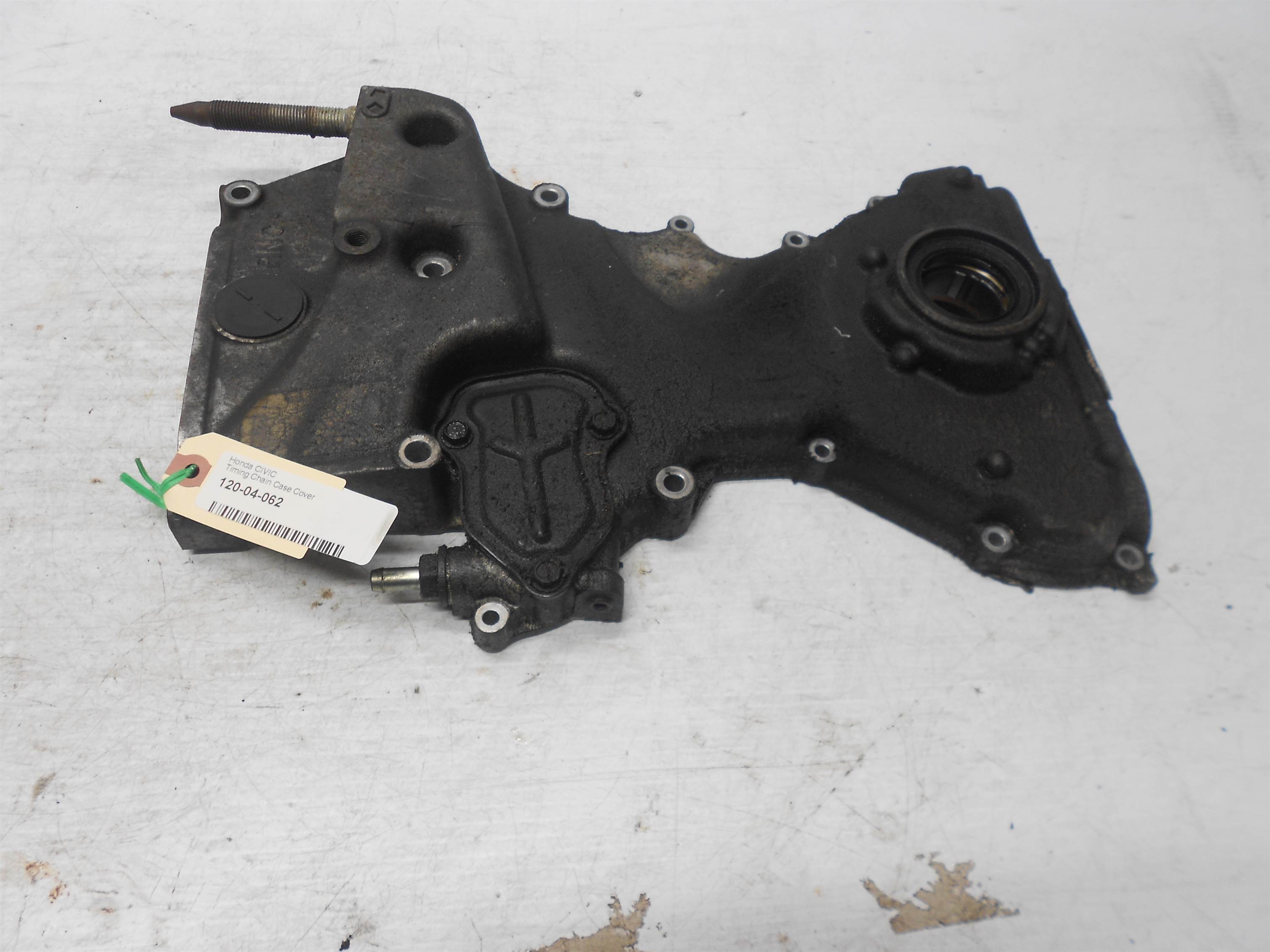Used 06-11 Civic 1.8L Engine Oil Pump Timing Chain Cover Motor Case Side Lid OEM for sale small view front thumbnail