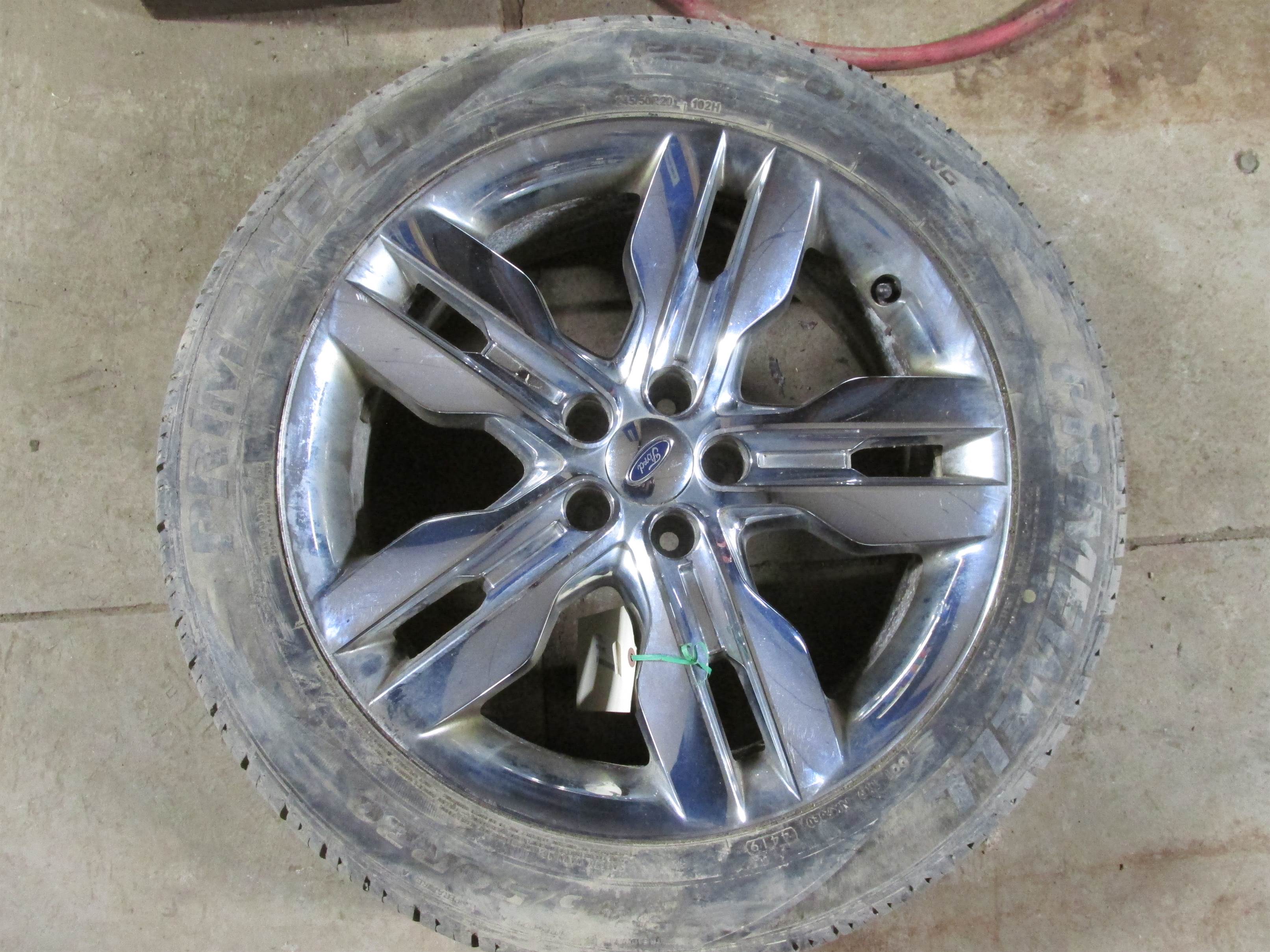 SINGLE 20 INCH WHEEL/RIM FORD EDGE 2011-2014 GENUINE OEM CHROME CLAD with tire for sale small view front thumbnail