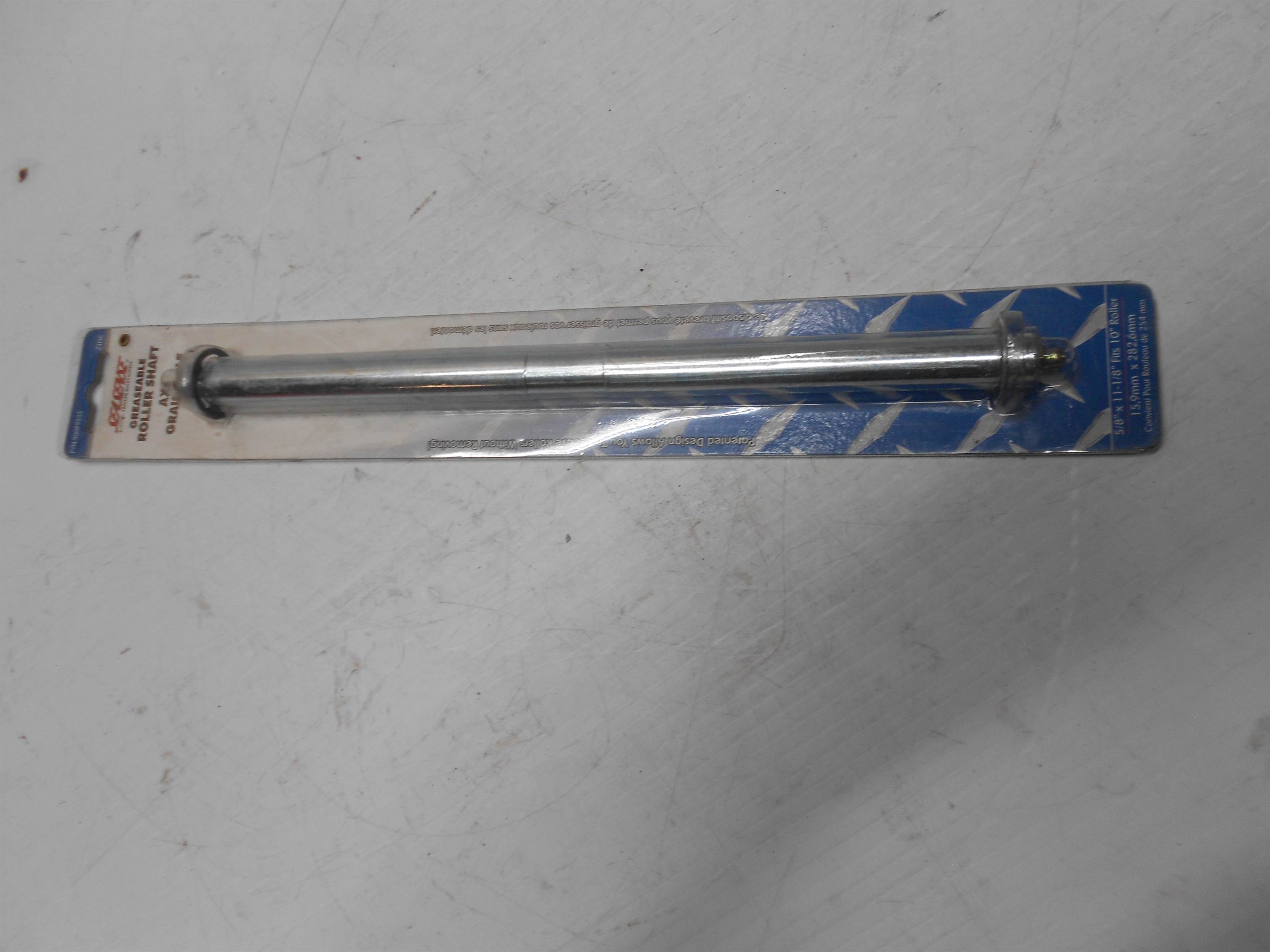 Used Zinc Plated Steel Greaseable Roller Shaft 50089836 - 11-1/8" L x 5/8" for sale small view front thumbnail