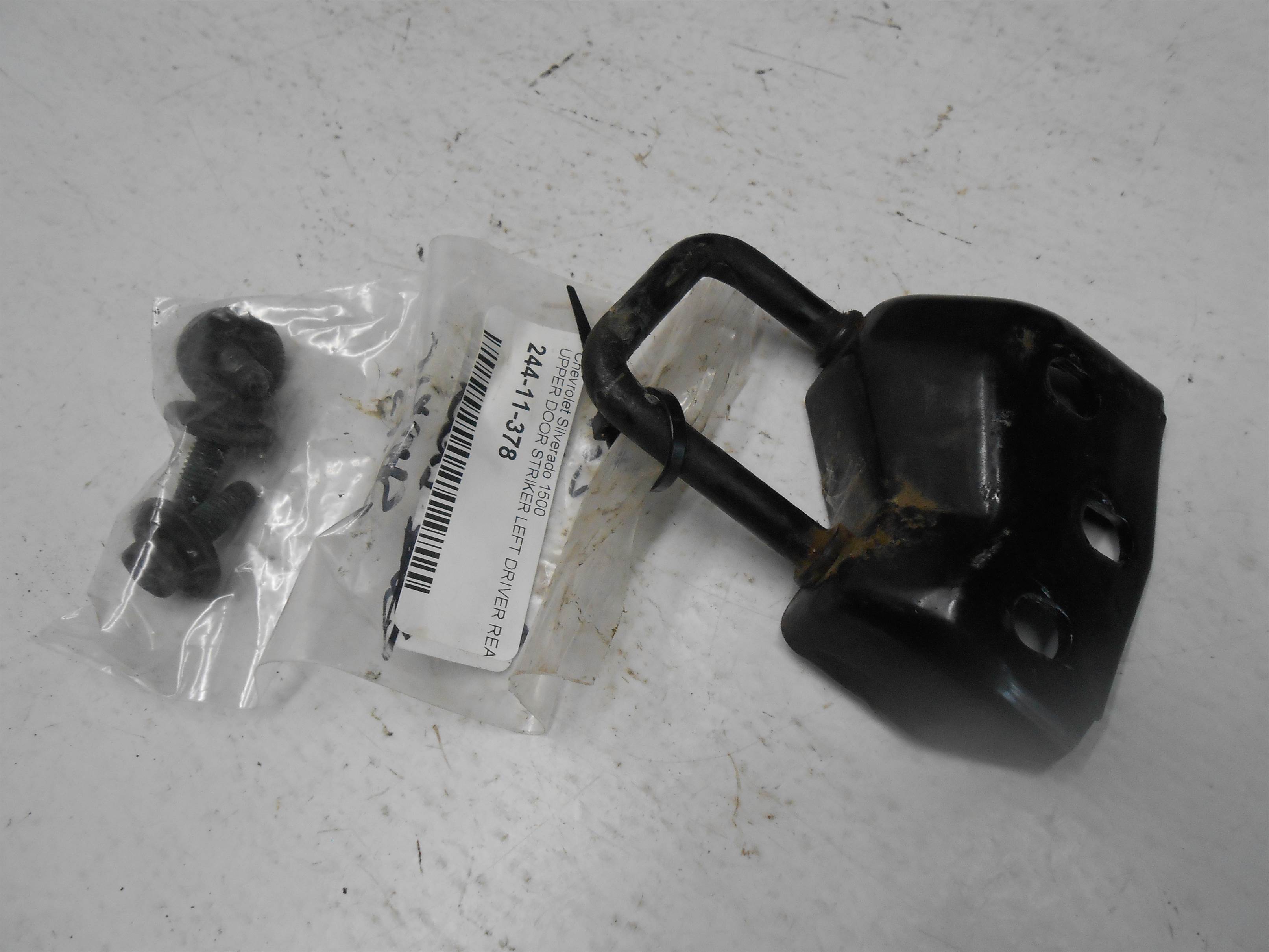 Used Rear Driver Upper Door Latch Striker 15019733 Fits 00-07 SIERRA 1500 with bolts for sale small view front thumbnail