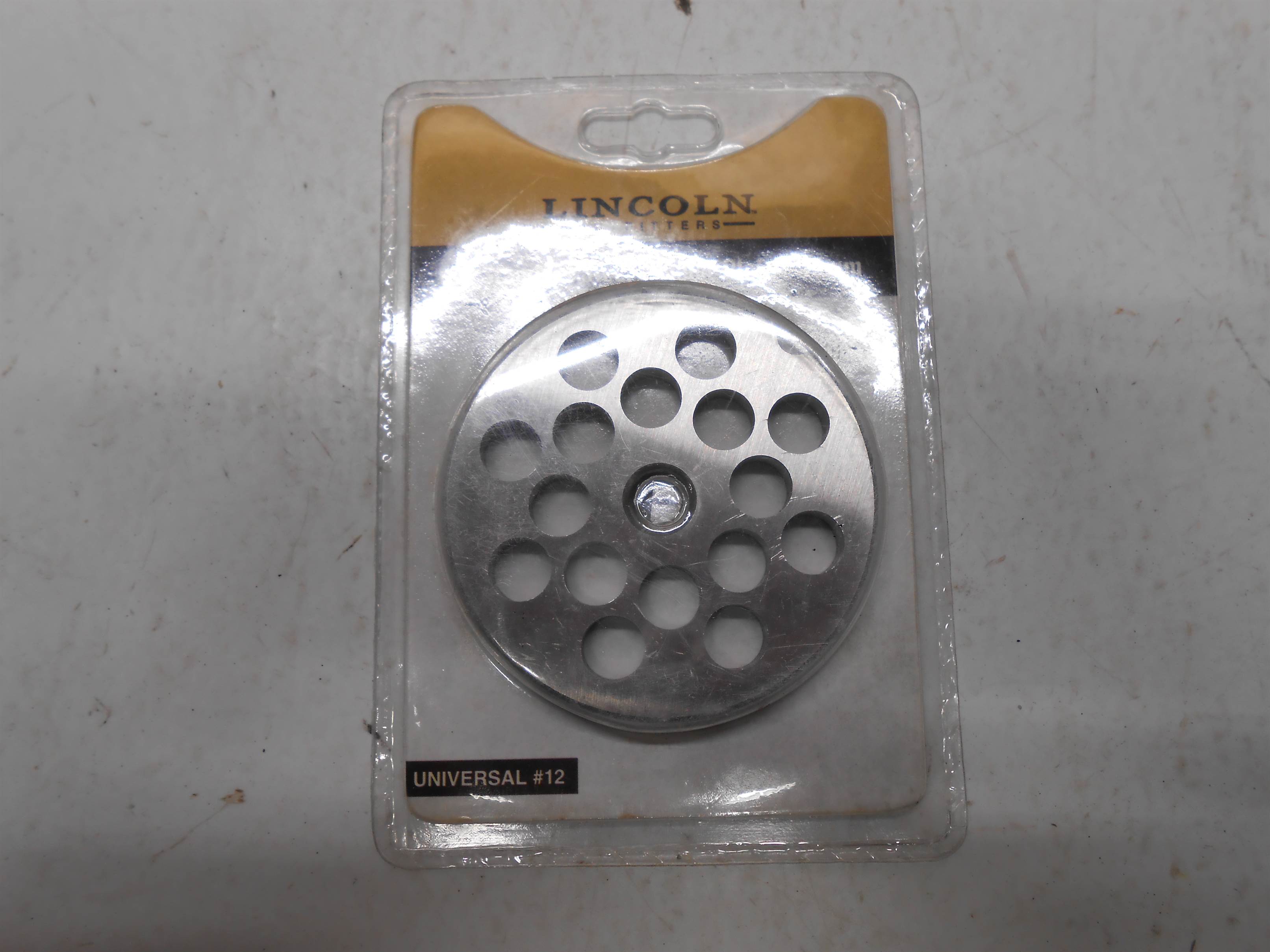 Used #12 Stainless Steel Grinder Plate 10mm Lincoln Outfitters for sale small view front thumbnail