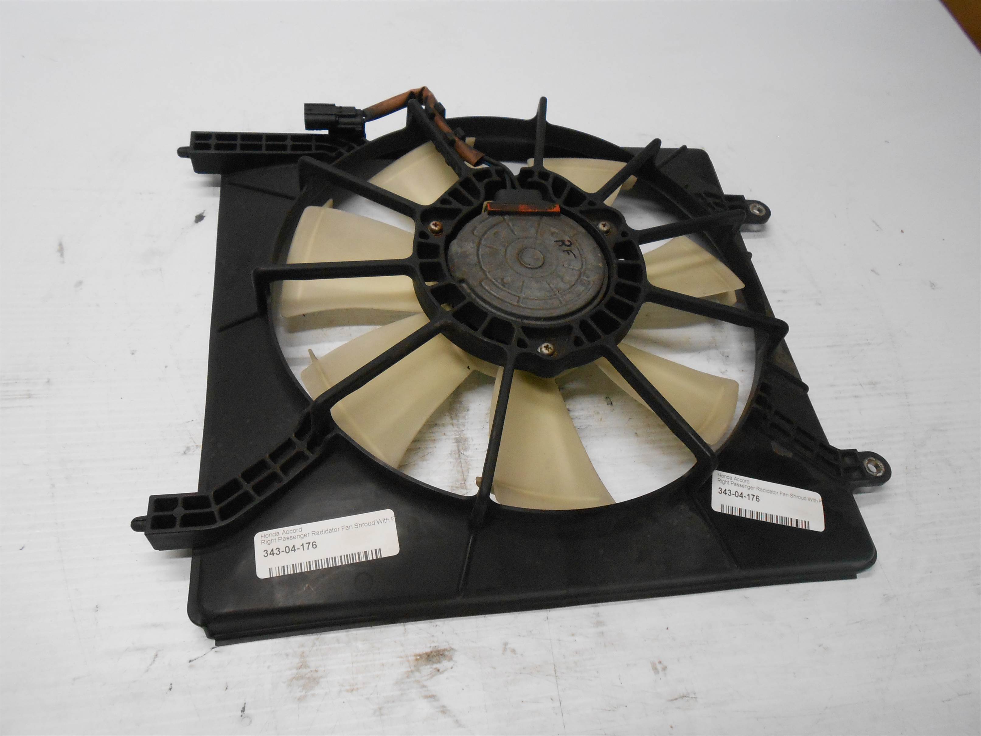 Used 2008 Honda Accord Right Passenger side Radiator Fan Shroud with Fan for sale small view front thumbnail
